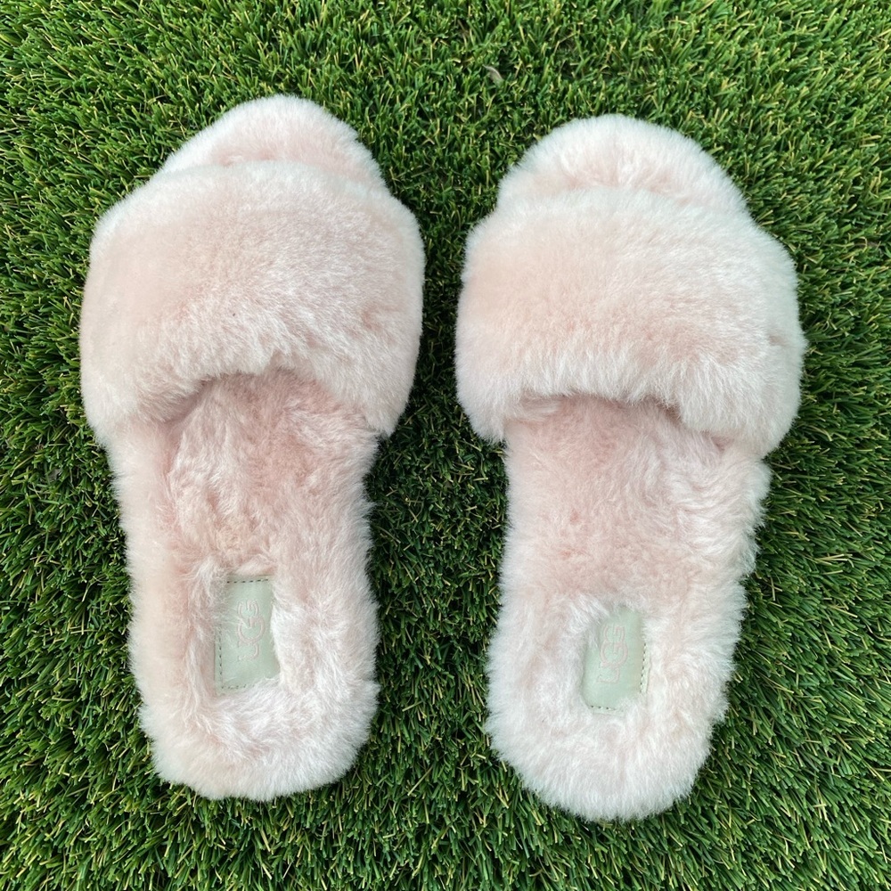 UGG Pink Plush Slippers Cozy Indoor Comfort